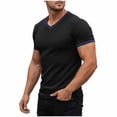 thumbnail image 3 of IhhxPro Men's Knit V-Neck Fitness Tee Quick Dry Stretchable Ribbed Workout Shirt Athletic Gym Activewear Slim Fit Casual Summer Training Top S-3XL, 3 of 9