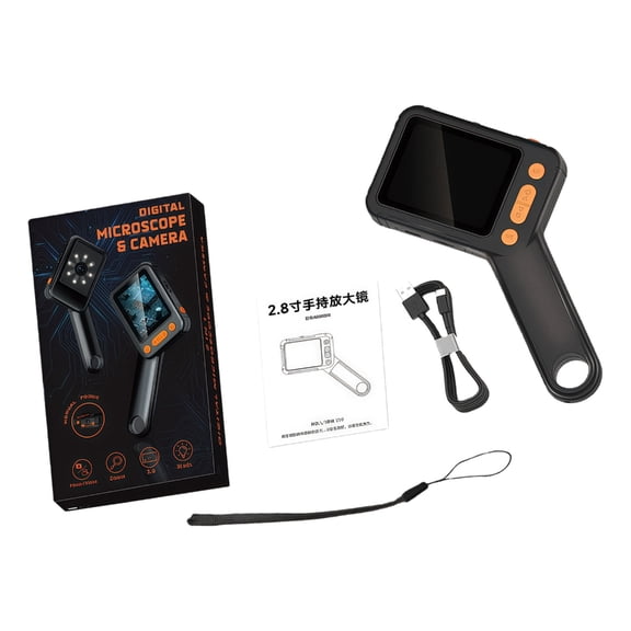 Portable Digital Microscope Featuring 2.8 Inch Clear Screen 1000X Magnification Adjustable LED Light for Students Beginners