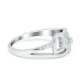 thumbnail image 2 of Simulated Cubic Zirconia Size-5 Double Heart Promise Ring 925 Sterling Silver, 2 of 7