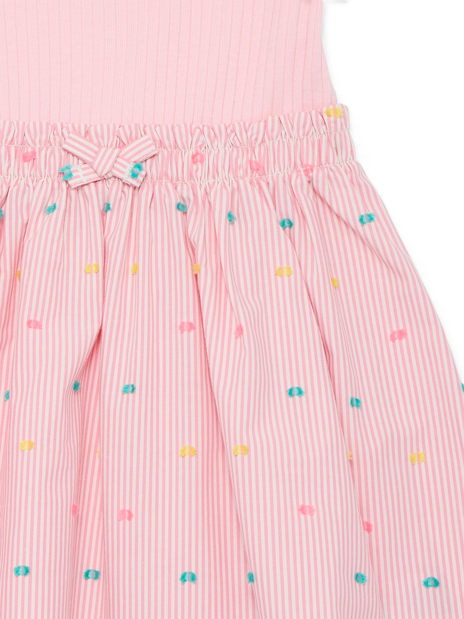 Wonder Nation Toddler Girls Poplin Dress, Sizes 12M-5T