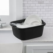Sterilite 18 Qt. Dishpan, Multi-Purpose Plastic Wash Tub, Kitchen, Sink, Black