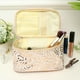thumbnail image 4 of GOOHOCHY Bolsa de cosméticos cuadrada creativa dorada con estampado de leopardo, bolsa de almacenamiento de maquillaje con cremallera, bolso de mano de gran capacidad para mujer, para viajes, 4 of 8