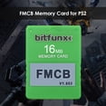 thumbnail image 1 of Tarjeta de memoria de 16 MB FMCB McBoot Free MC Boot v1.953 para Sony PS2 (verde), 1 of 6