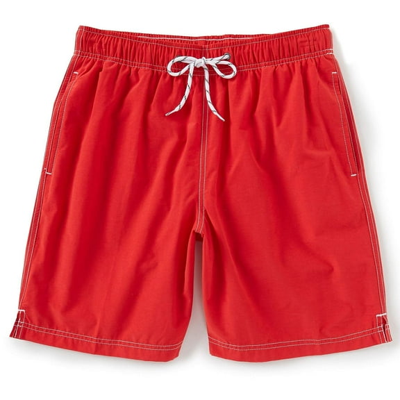 Roundtree & Yorke Men's Big & Tall Quick Dry Swim Trunks with Mesh Lining (Bright Red, 3X-Large Big, 3XB)