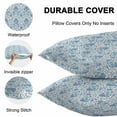 thumbnail image 5 of Outdoor Waterproof Throw Pillow Covers Set of 2 Blue Abstract Flower Decorative Pillowcases Lumbar Outdoor Pillows Cushion Case 20x12 Inch Abstract Medieval Mural Patio Pillows for Couch Sofa Bed, 5 of 9