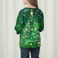 thumbnail image 4 of Lorytime Sweatshirts for Girls with Bows Boys Christmas Tree Star Shirt Crew Neck Long Sleeve Pullover Festive Tops Green, 4 of 7