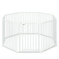 thumbnail image 1 of Gymax 8-Panel Adjustable Pet Safety Fence w/Auto-close Door & Double Locking System White, 1 of 10