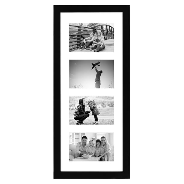 Black Collage Picture Frame With 4 Openings Made For 4x6 Photos Walmart Com Walmart Com