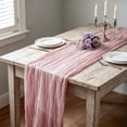 thumbnail image 6 of PoyoKee Cheesecloth Table Runner, 71" x 35" Voile Pleated Table Cloth, Gathered Tablecloth Party Decorations for Weddings Dessert Desk Home Decor, 6 of 7