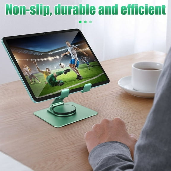 360° Rotating Tablet Stand Adjustable Portable Acrylic Desktop Stand for Tablets Up to 12.9 Inches Green