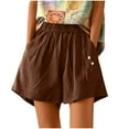 thumbnail image 2 of Womens Shorts Clearance Linen Shorts For Women,Women Summer High Waisted Linen Embroidery Short Wide Leg Shorts With Pockets Womens Shorts, 2 of 9