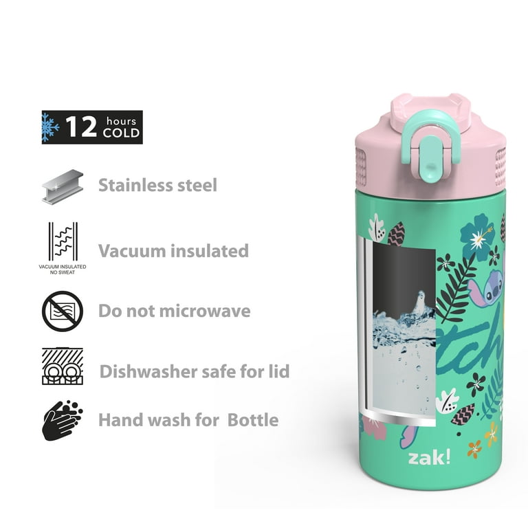 Zak Designs 14 oz Kids Water Bottle Stainless Steel Vacuum Insulated for  Cold Drinks Indoor Outdoor Peppa Pig
