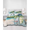 thumbnail image 3 of Summer Beach Full Size Down Alternative Comforter, Lightweight Comforter Quilt Bedding Set with Pillow Shams Tropical Coastal Palm Tree Surfboard All Seasons Bed Comforter Duvet Insert 78"x90", 3 of 7