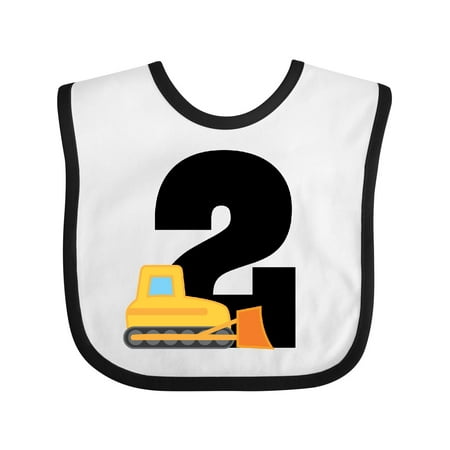 

Inktastic 2nd Birthday Construction Truck Bulldozer Gift Baby Boy Bib