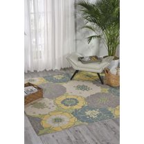 Nourison Home & Garden Indoor/Outdoor Green 5'3" x SQUARE Area Rug, (5 Square)