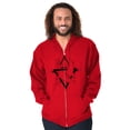 thumbnail image 5 of Triangle Dolphin Symbol Spirit Animal Zip Up Hoodie Men's Women's Brisco Brands S, 5 of 6