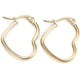 thumbnail image 1 of 10 pares de pendientes de aro con forma de corazón de 27 mm en oro, de acero inoxidable, estilo moderno, sin cierre de presión., 1 of 2