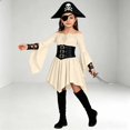 thumbnail image 4 of WOYY Little Girls Off The Shoulder Medieval Dress Bell Sleeve Asymmetrical Swing Dresses, 4 of 6