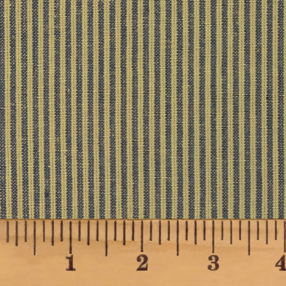 Heritage Navy Thin Stripe Homespun Cotton Fabric Sold by the Yard - JCS Fabric