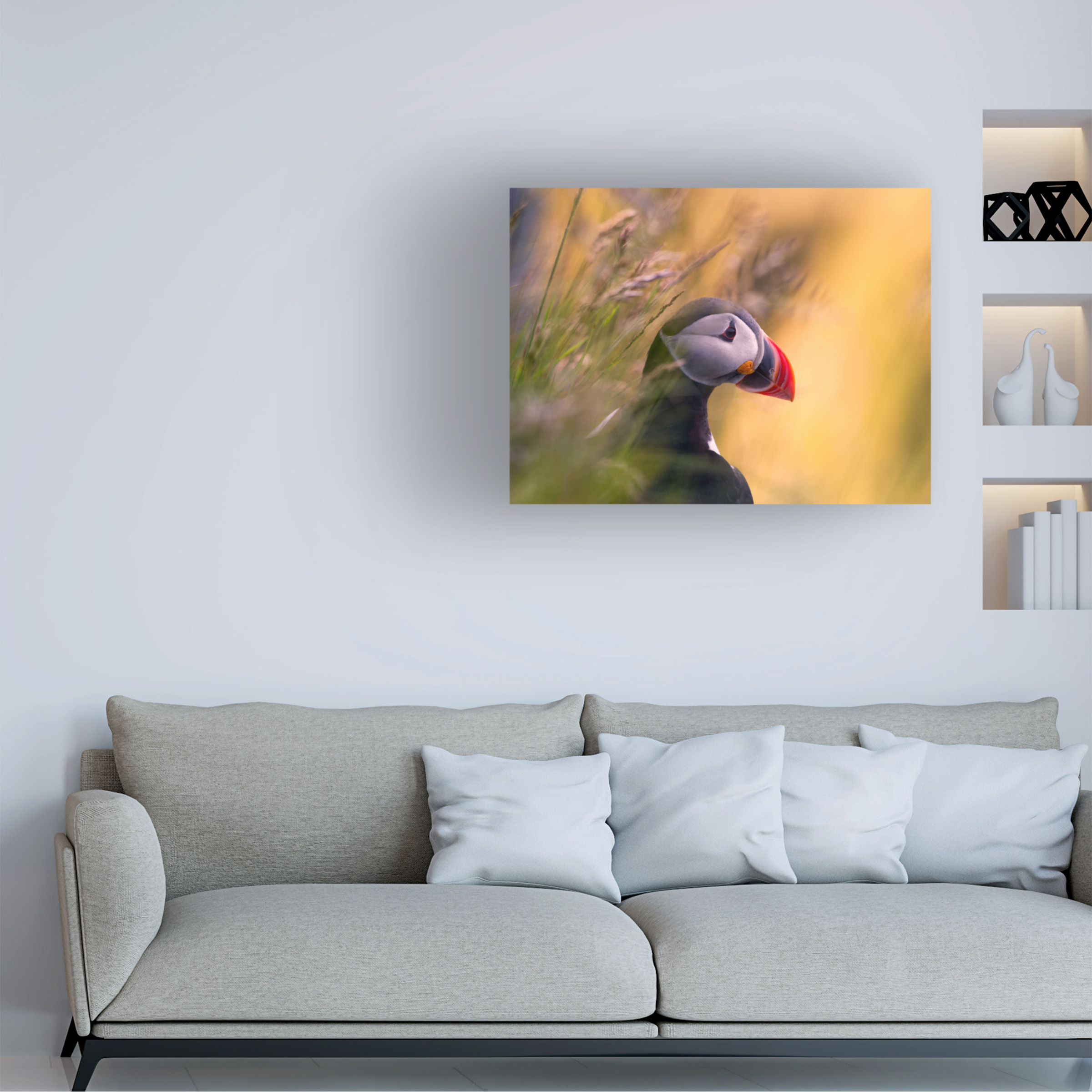 Bjorn A Hveding 'Resting Puffin' Canvas Art