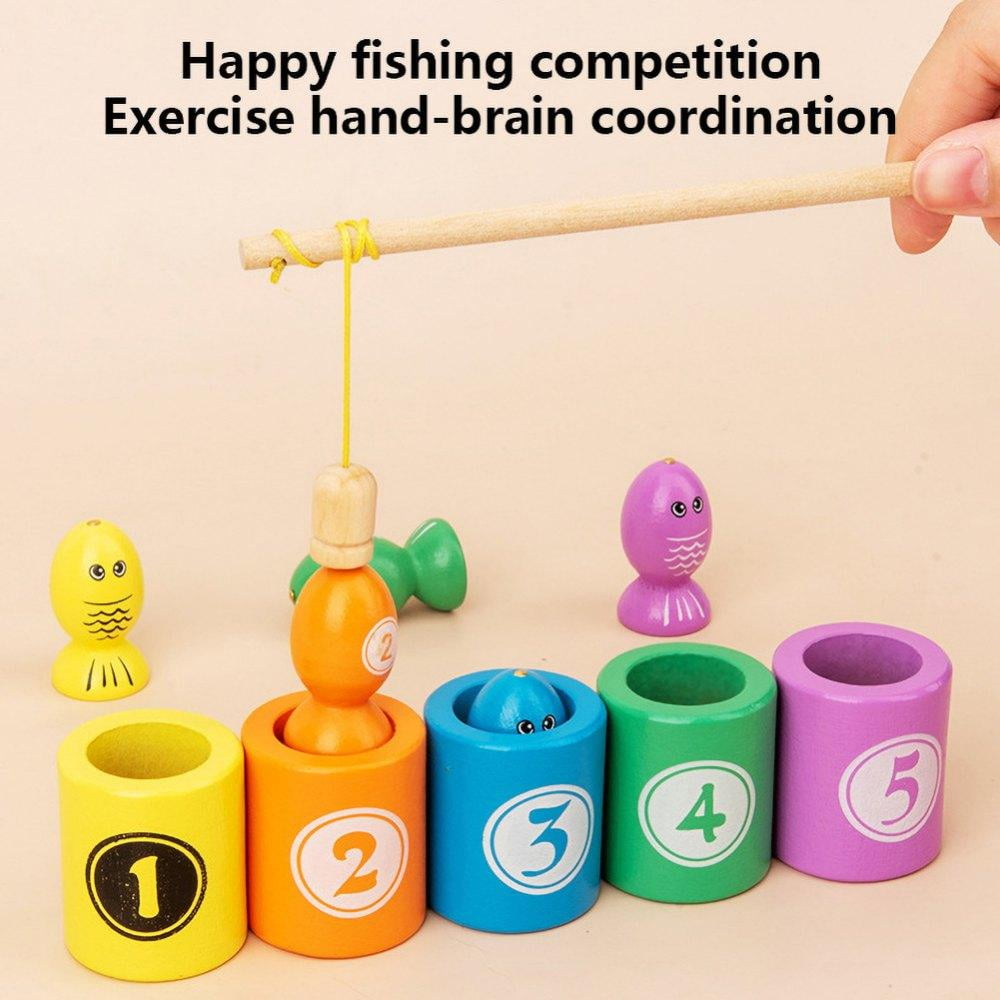 Montessori Toys for Toddlers Wooden Fishing Game Bahrain