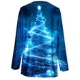 thumbnail image 6 of Feancey Holiday Sweaters for Women Plus Size Trendy Christmas Tree Print Button Cardigans Ribbed Knit Long Sleeve Open Front Cardigan Sweater Outerwear Blue 4XL, 6 of 7