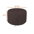 thumbnail image 2 of Covers & all Round Ottoman Cover, Heavy Duty 18 Oz Waterproof UV & Weather Resistant Patio Garden Furniture Stool Protector Indoor Outdoor Use, Air Vents & Drawstrings (34" Diameter x 22" H, Coffee), 2 of 6