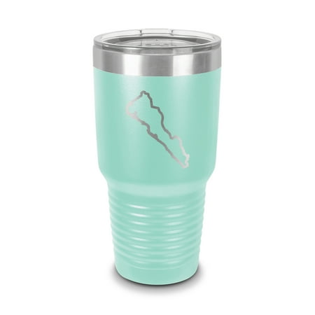 

Sinaloa State Shaped Tumbler 30 oz - Laser Engraved w/ Clear Lid - Stainless Steel - Vacuum Insulated - Double Walled - Travel Mug - outlined si sin mexico free and sovereign state of - Teal