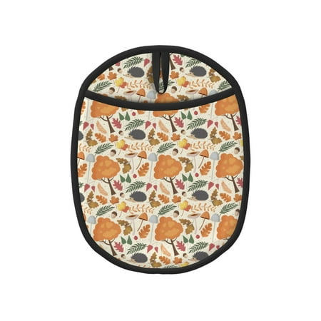 

Lukts Autumn With Hedgehog Print Silicone Pot Mat Mitten With Hanging Loop Heat Resistant Oven Mitts Non-Slip Bbq Baking Smoking Potholders