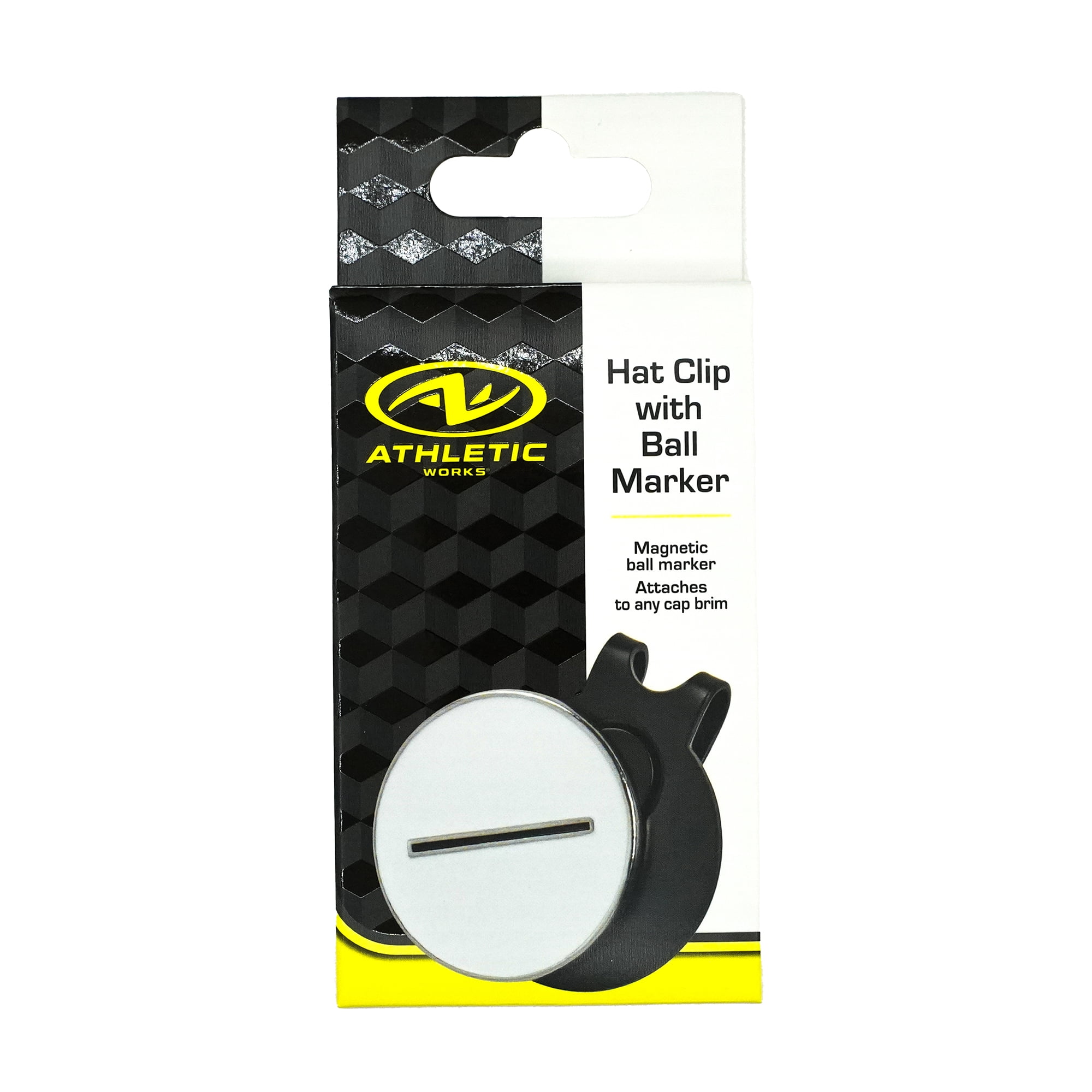 (3 pack) Athletic Works Golf Ball Markers Hat Clip, 2 Piece, Black