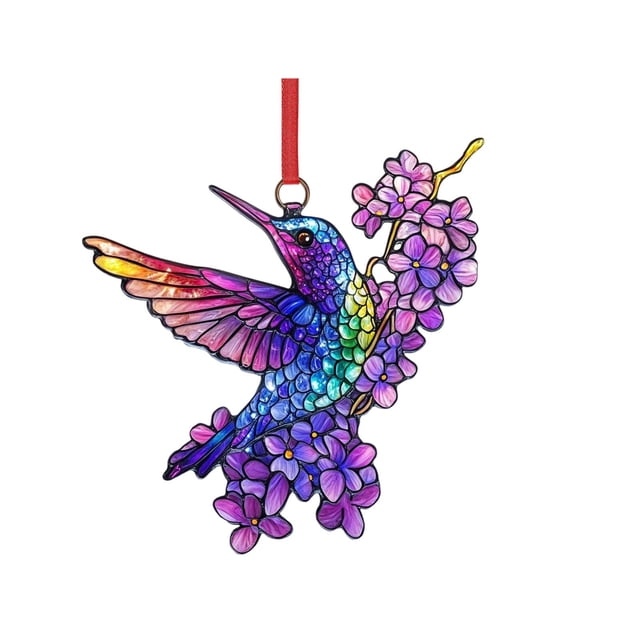 Jienlioq Pendentif Colibris Colorés et Fleurs