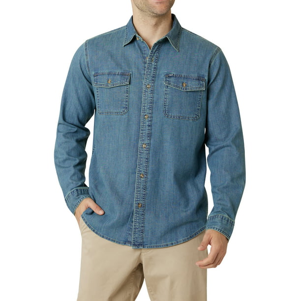 Chaps Men's Long Sleeve Heritage Denim Shirt -Sizes XS up to 4XB ...