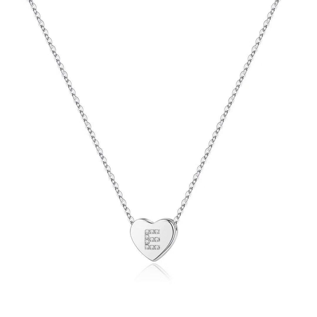 IEFSHINY Initial Heart Necklace for Women Girls Dainty Heart Pendant ...