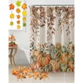 thumbnail image 2 of Fall Shower Curtain Harvest Pumpkin Bathroom Curtains with Hooks, Waterproof Fabric Sunflower Leaves Branch Linen Thanksgiving Bath Shower Curtains Set for Bathroom Bathtubs Decor 72x84 Inch, 2 of 7