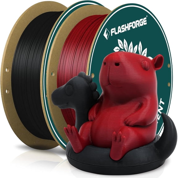 PLA Filament 1.75mm Black and Red, Upgrade 3D Printer Filament Bundle 2kg (4.4lbs) Cardboard Spool, 3D Printing Filament Easy to Use and Fits for Most FDM 3D Printers