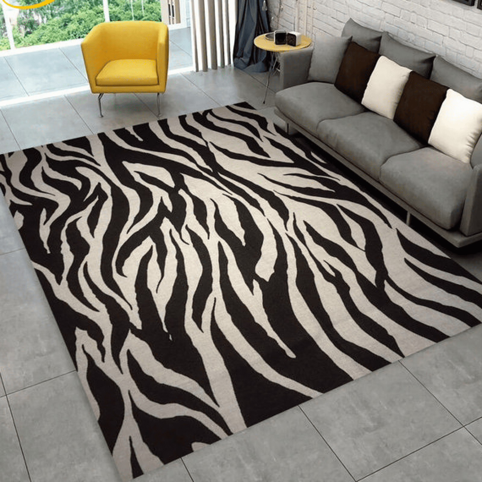 Black And White Zebra Area Rugs, Modern Abstract Art Rug, Irregular Striped Carpet, Zebra Print