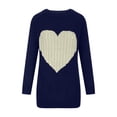 thumbnail image 4 of BLVB Women's 2024 Fall Pullover Sweater Long Sleeve Crewneck Cable Knit Heart Graphic Cute Sweater Tops for Women, 4 of 6