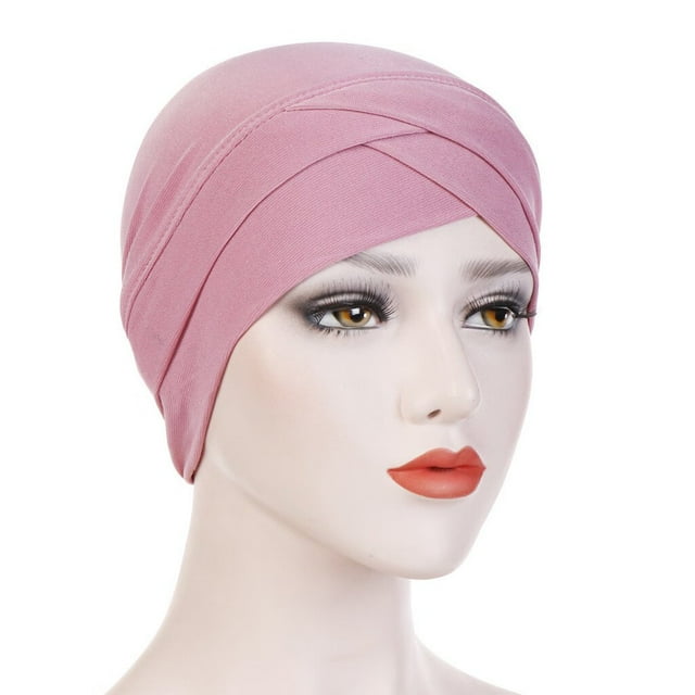 Women Solid India Hat Muslim Ruffle Cancer Chemo Beanie Turban Wrap Scarf Cap