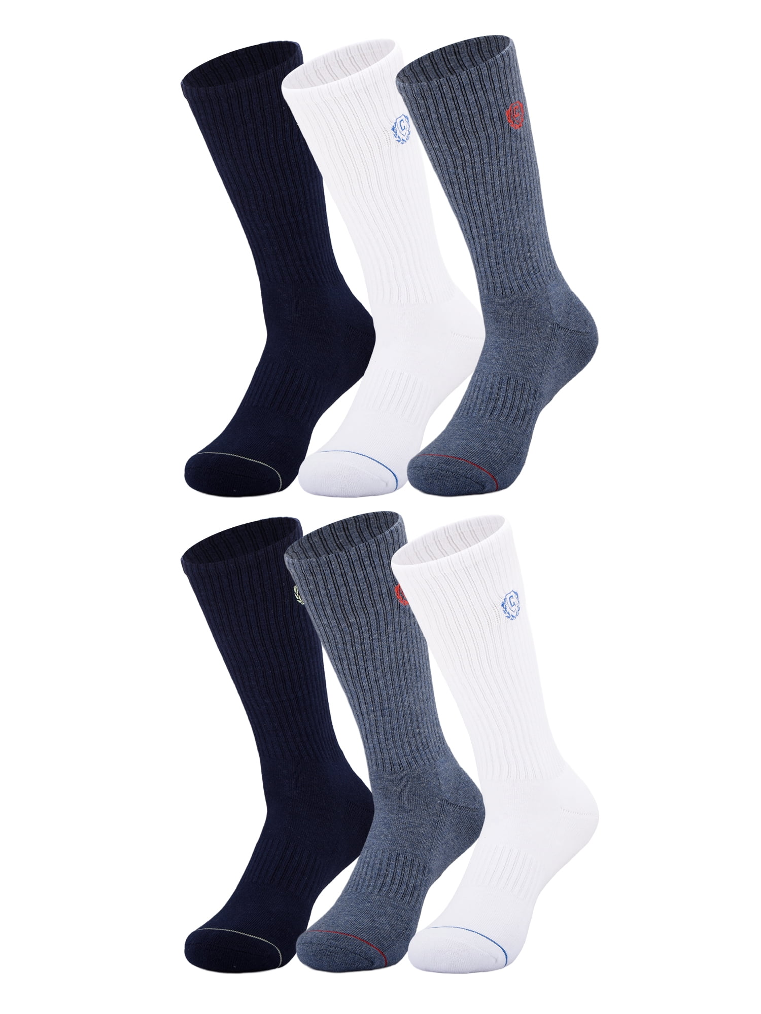 Chaps Casual Half Cushion Crew 6-Pack Men's, Sock Size 10-13