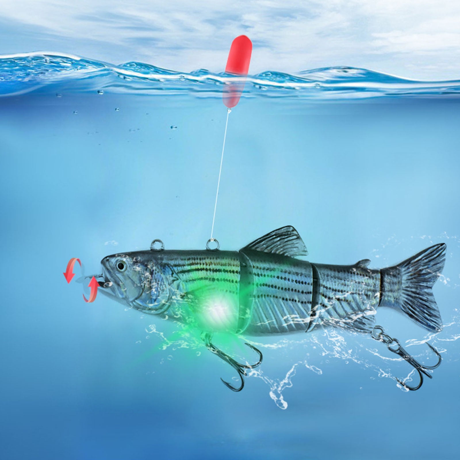 130mm Electronic Self-Propelled Fishing Lure – Rechargeable LED Swimbait with Realistic Tail Motion, Ready-to-Fish Multi-Style Kit for Freshwater/Saltwater