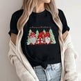 thumbnail image 4 of Fesfesfes Christmas Tshirt for Women Loose Printed Tops Short Sleeve Shirt Round Neck Pullover Tops, 4 of 9