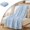Sky Blue, variant on Cotton Waffle Weave Throw Blanket, Soft Lightweight Breathable Cozy Washed, Layer Blanket for Couch Bed Sofa, Farmhouse Home Decor for Adult All-Season
