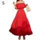 thumbnail image 1 of Vestido de vacaciones Vestido largo informal de playa con hombros descubiertos y hombros descubiertos, Rojo, S seitruly AP001405-09B, 1 of 7