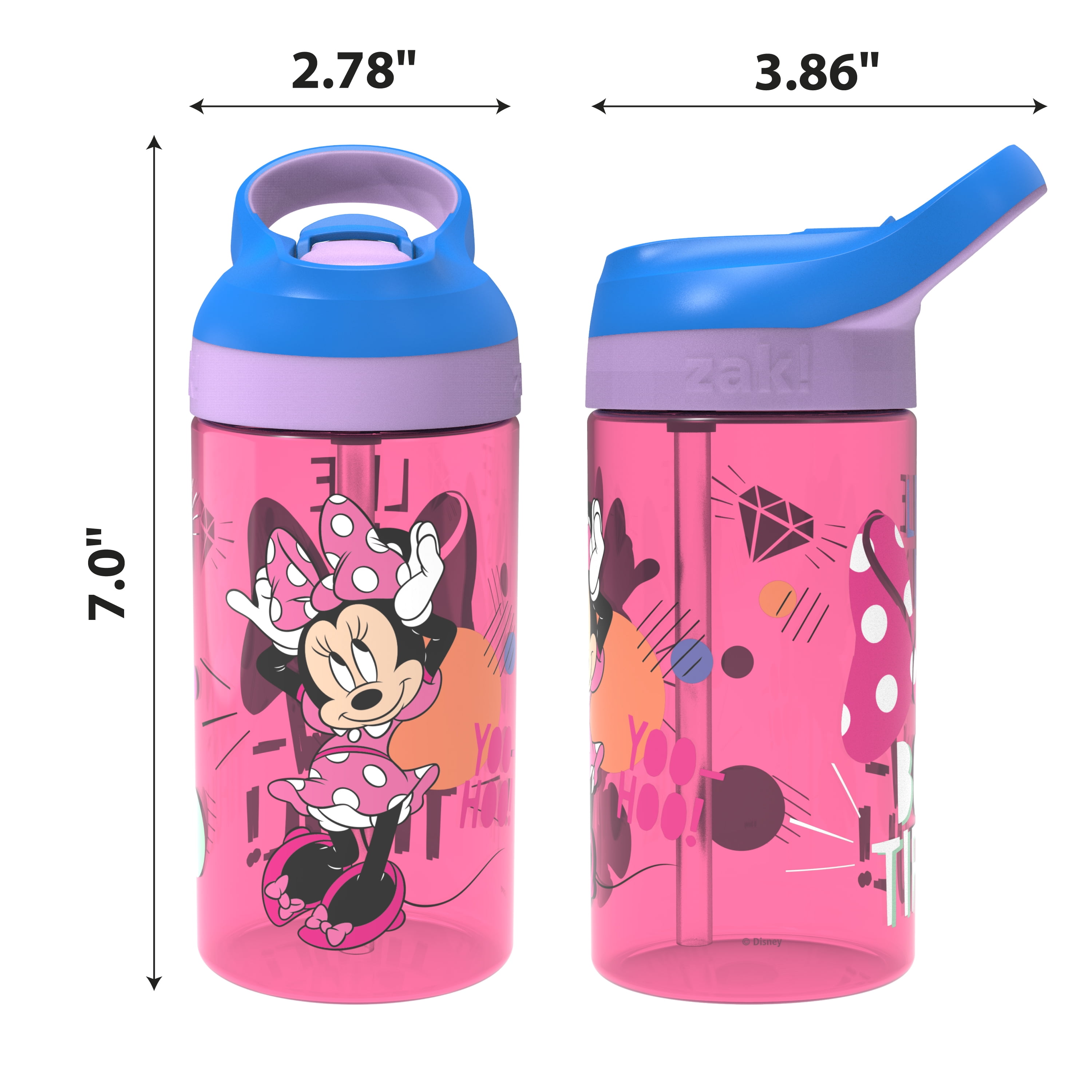 Classic Disney Minnie Mouse Lunch Box and Water Bottle Set for Girls, Pink,  Plastic