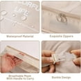 thumbnail image 4 of 8 Sets Luggage Packing Organizers for Travel Accessories, Travel Essentials, Including Waterproof Shoe Storage Bag Convenient Packing Pouches Clothing Underwear Bag for Traveller, Beige, 4 of 7