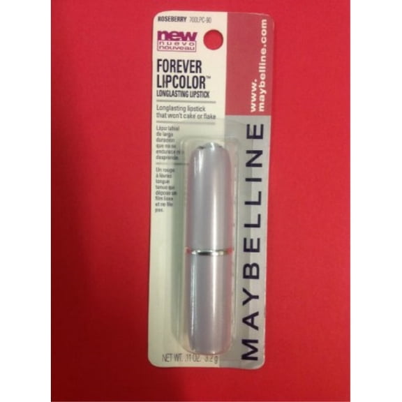 Maybelline Forever Lipcolor Longlasting Lipstick, Roseberry 700LPC-90, 0.11 Oz