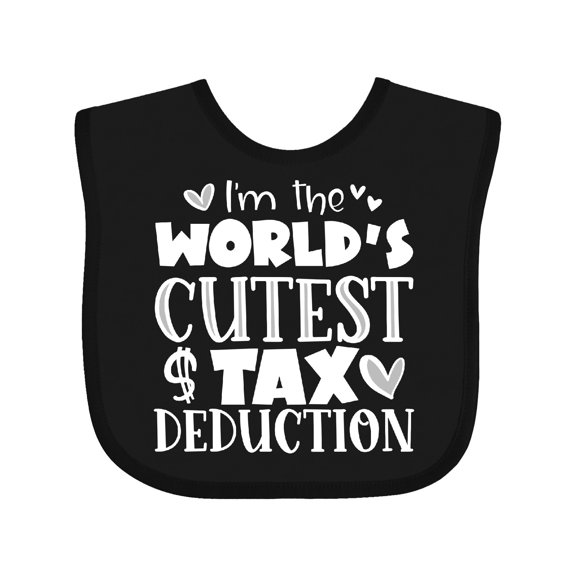 Inktastic I'm the World's Cutest Tax Deduction Blue Hearts Boys or Girls Baby Bib