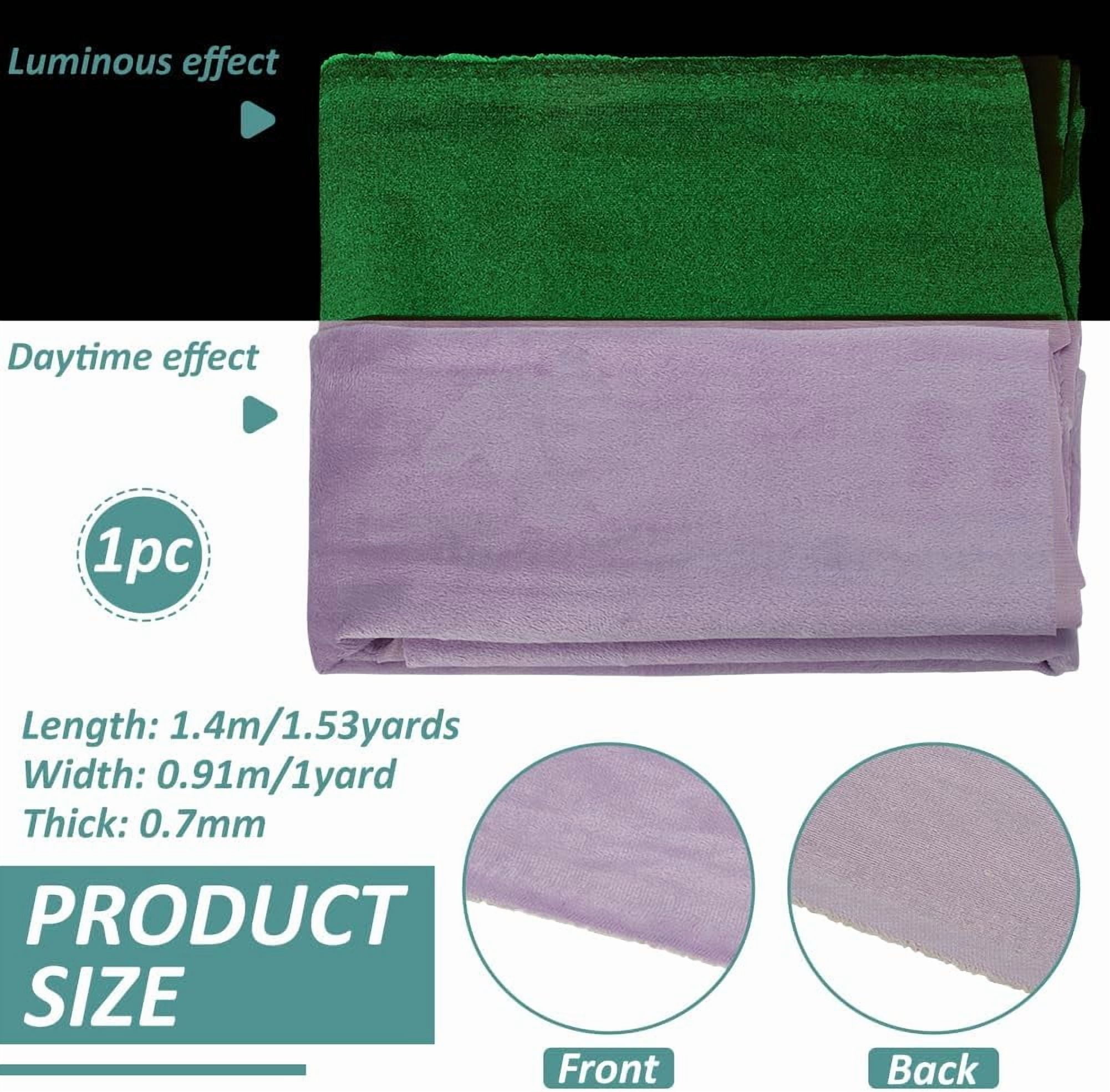 1.5Yards Violet Glow in The Dark Fabric 35.8Inch Wide Luminous Velvet Super Soft Fabric Changing Cloth