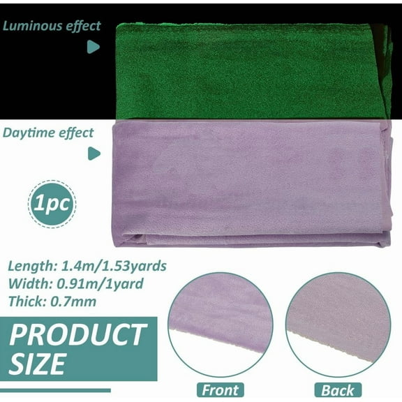 1.5Yards Violet Glow in The Dark Fabric 35.8Inch Wide Luminous Velvet Super Soft Fabric Changing Cloth for Crafting Quilting Handmade DIY Sewing Project Clothing Holiday Decorations