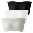 thumbnail image 1 of Tube Tops, Womens 3 Pack Large Size Stretch Strapless Bras Breathable And Comfort Wireless Bra, 1 of 6